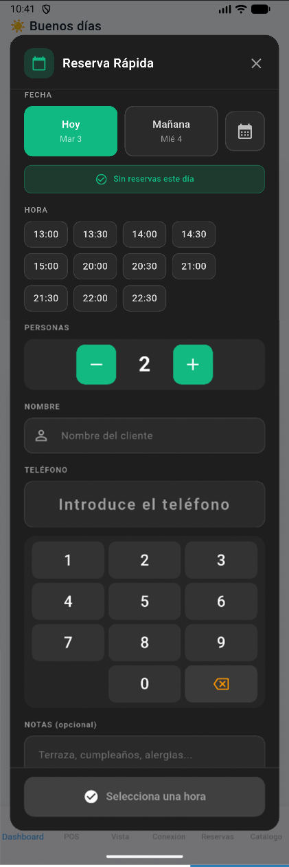 Reserva rápida — Restmatik